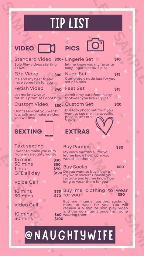 chaturbate tip menu ideas|The Menu